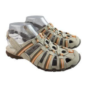 Skechers Women’s Fisherman Sandals Size 7 Beige Slingback Closed Toe Outdoor